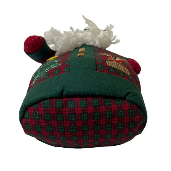Handcrafted Vtg Christmas Santa Claus 17" Stuffed Fabric Figure Tree Reindeer - Picture 9 of 10